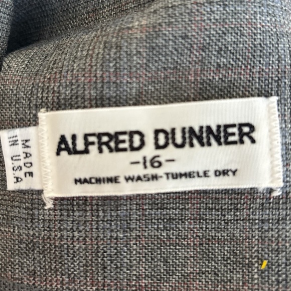 3PC ALFRED DUNNER GRAY PLAID SUIT BLAZER SZ 16 PANTS PENCIL SZ 12 SKIRT SZ 10 - Picture 7 of 10